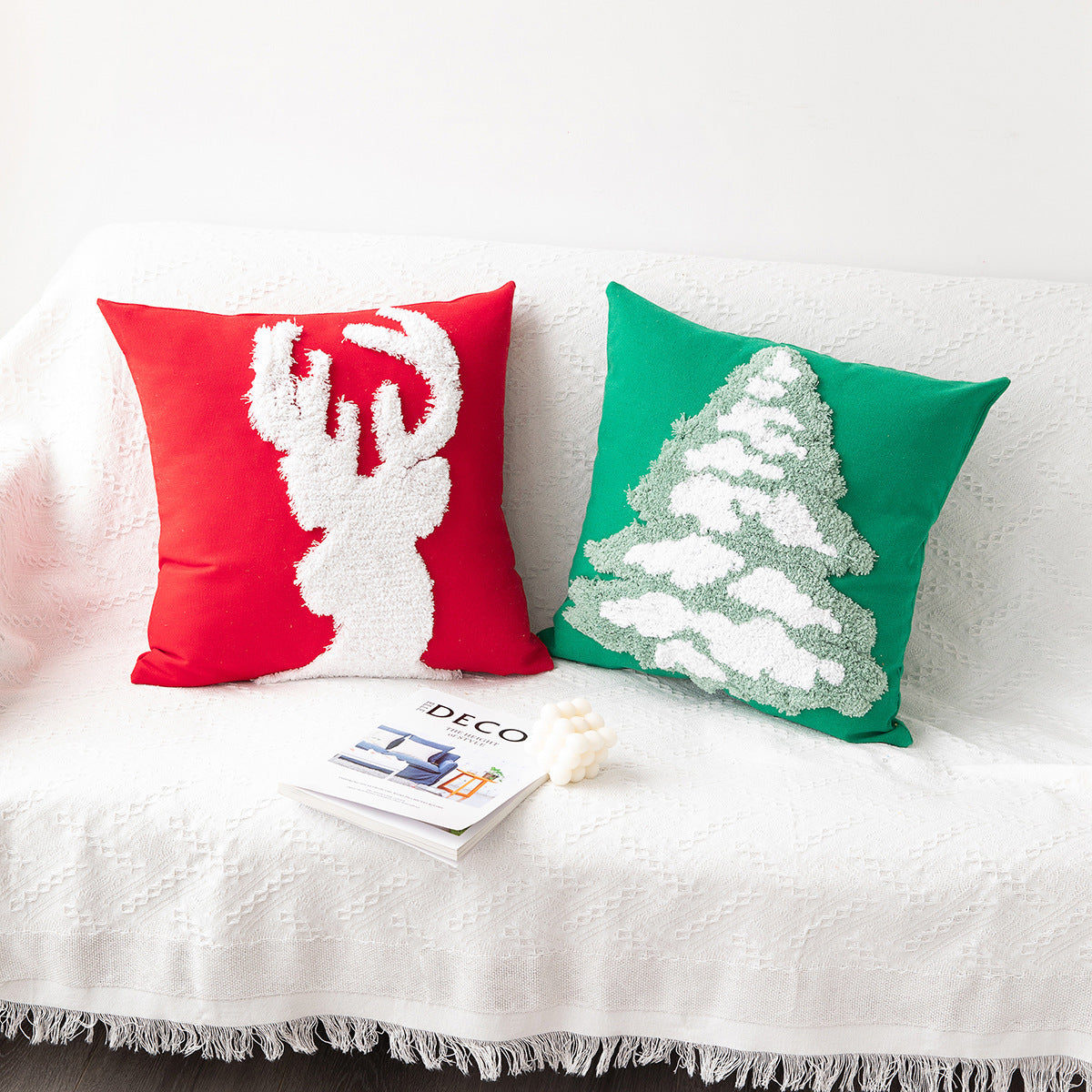 Home Christmas Atmosphere Decorative Pillow Covers world linen