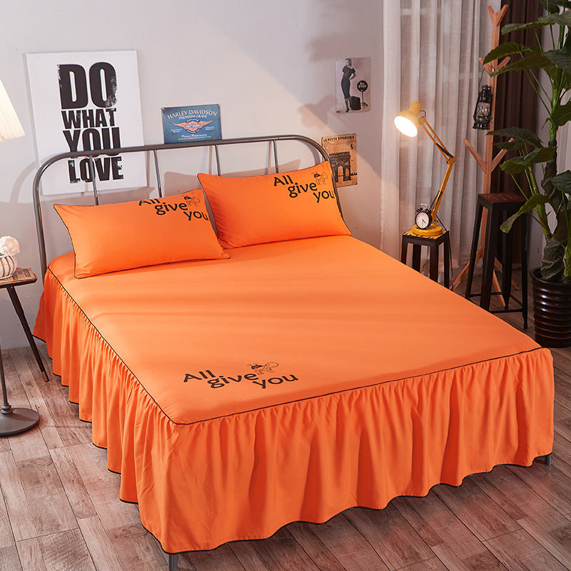 Beauty bed cover brushed bed skirt world linen