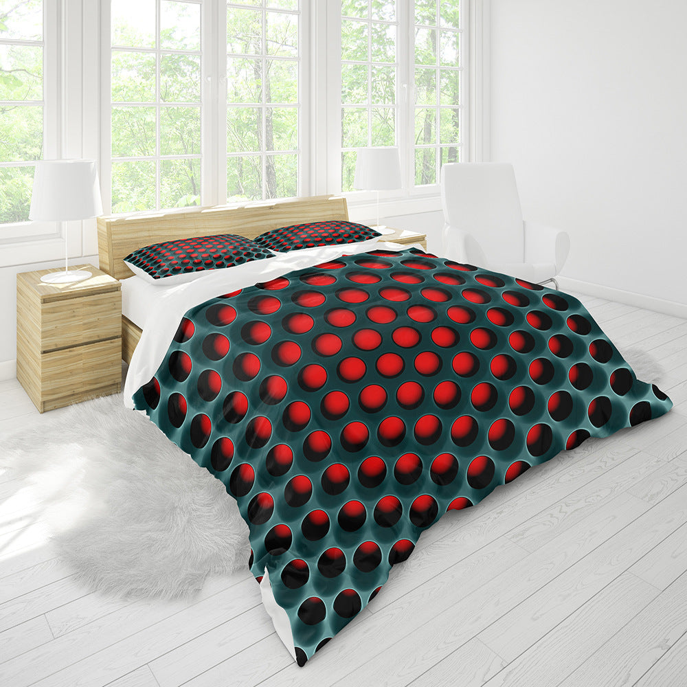 Home textile three-piece honeycomb duvet cover world linen