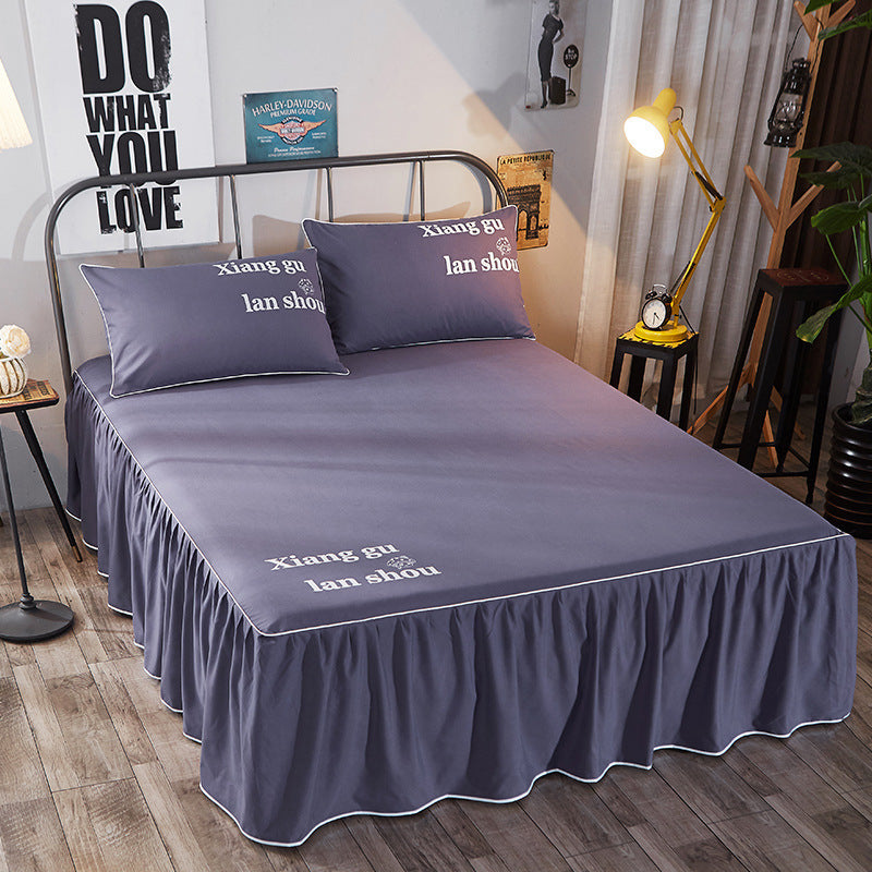 Beauty bed cover brushed bed skirt world linen