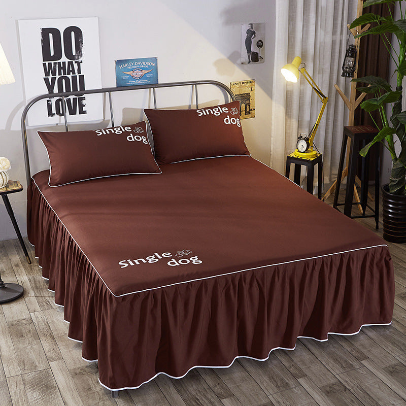 Beauty bed cover brushed bed skirt world linen