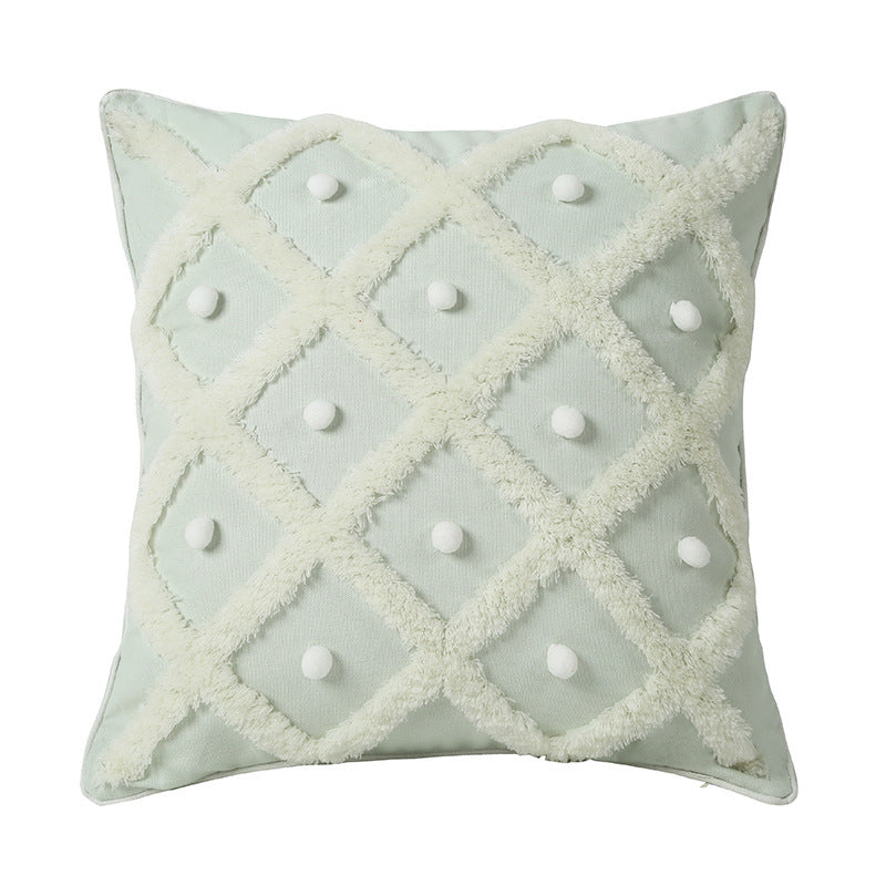 Home Ball Pillow Tufted Pillow Elegant Cushion Pillow Case world linen