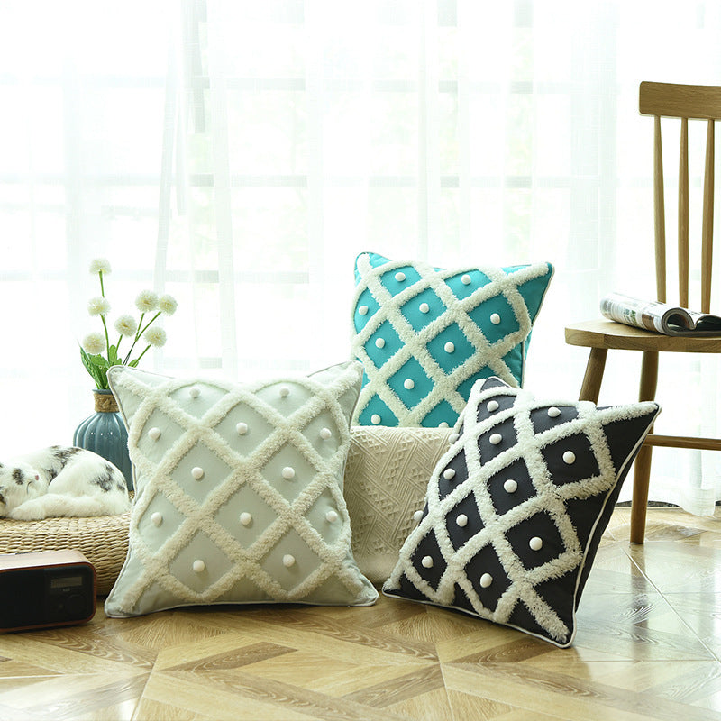 Home Ball Pillow Tufted Pillow Elegant Cushion Pillow Case world linen