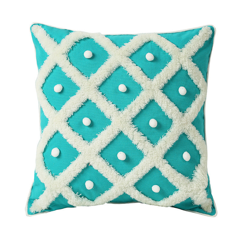Home Ball Pillow Tufted Pillow Elegant Cushion Pillow Case world linen