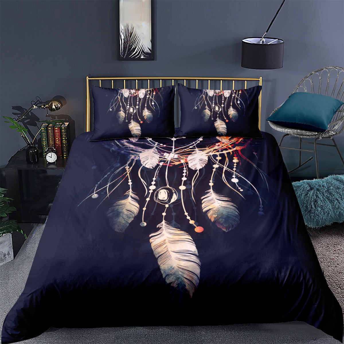 Digital Printing Quilt Cover Three-piece Foreign Trade Dream world linen
