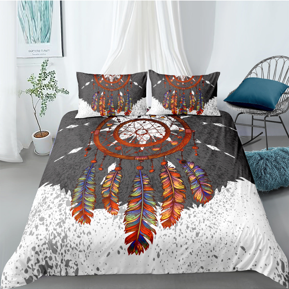 Digital Printing Quilt Cover Three-piece Foreign Trade Dream world linen