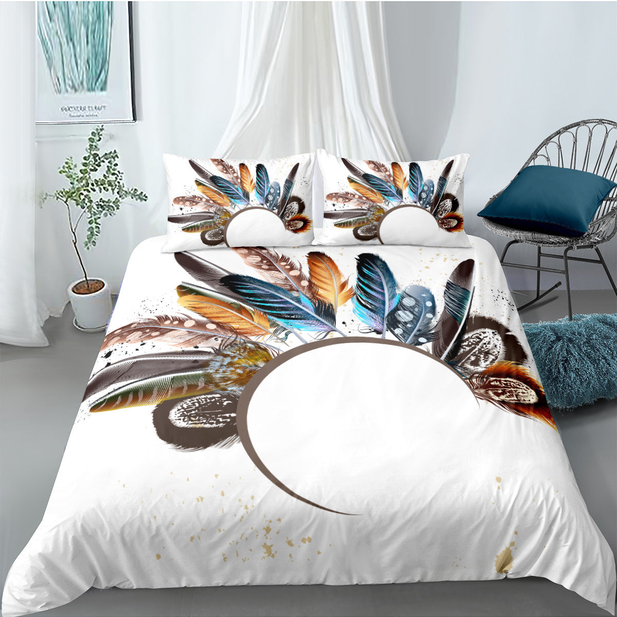 Digital Printing Quilt Cover Three-piece Foreign Trade Dream world linen