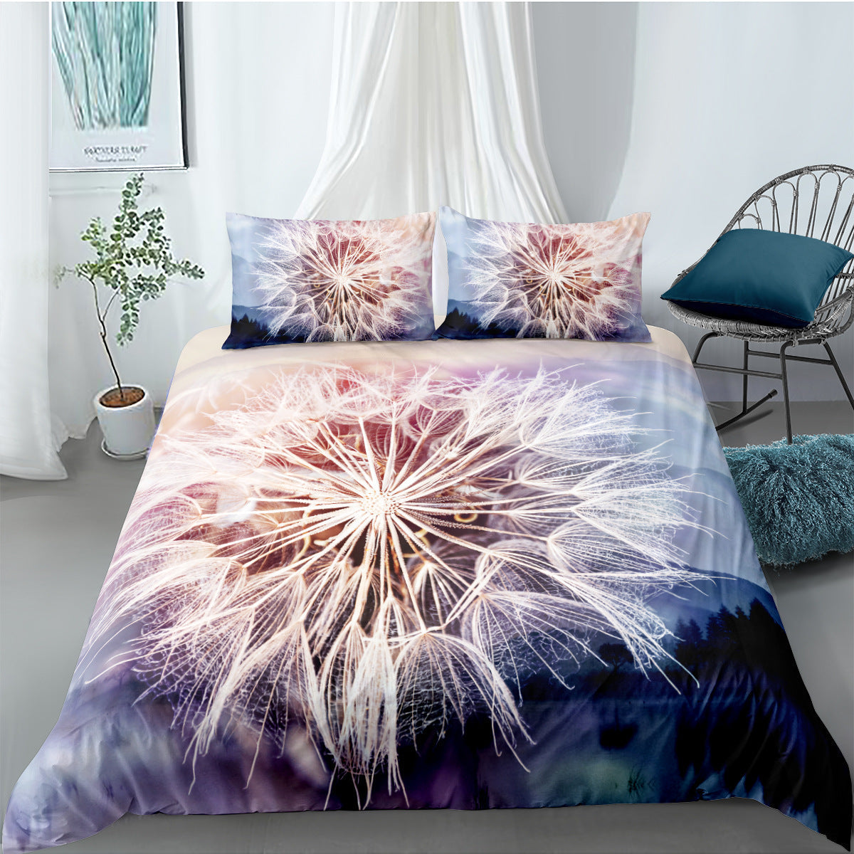 Digital Printing Quilt Cover Three-piece Foreign Trade Dream world linen