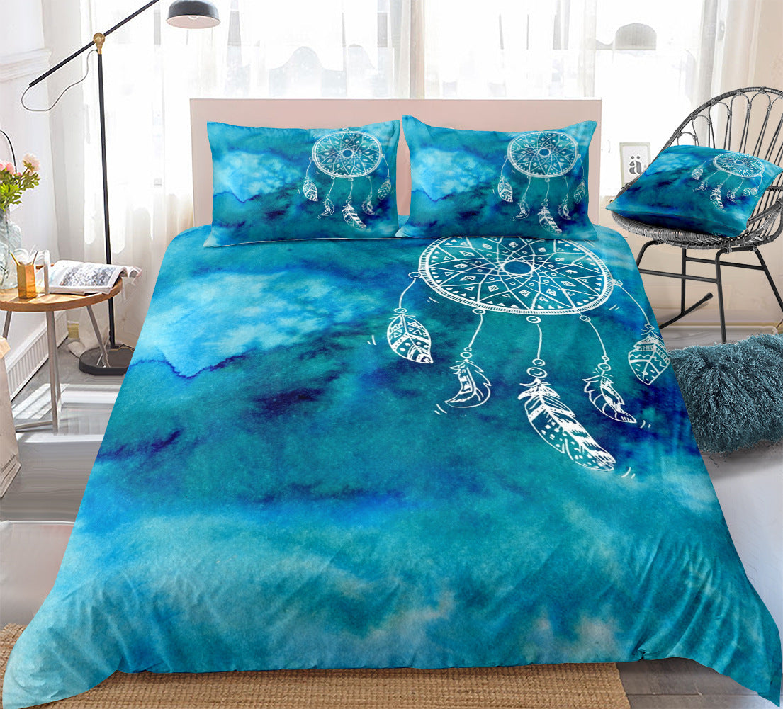 Digital Printing Quilt Cover Three-piece Foreign Trade Dream world linen