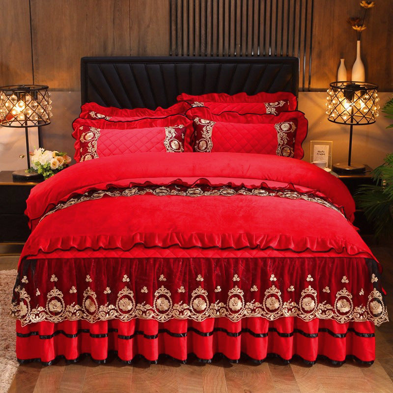 Lace Bedskirt Bedclothes Mattress Cover Bedspread Pillowcases world linen