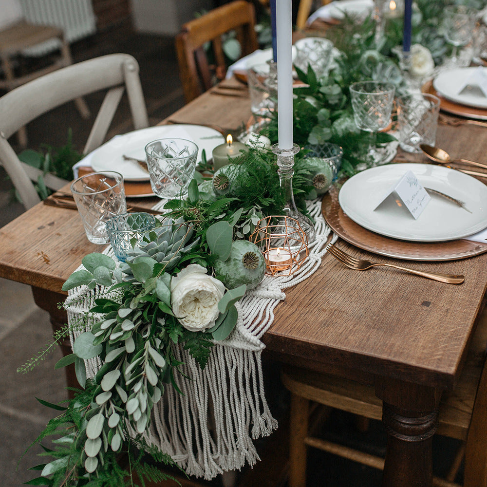 Eco Hand‑Woven Cotton Rope Tablecloths & Table Blankets