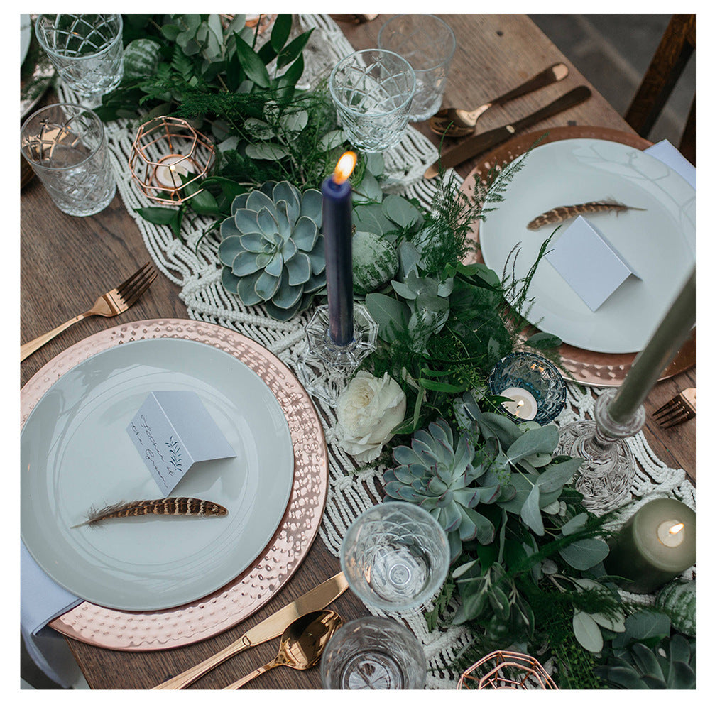 Eco Hand‑Woven Cotton Rope Tablecloths & Table Blankets
