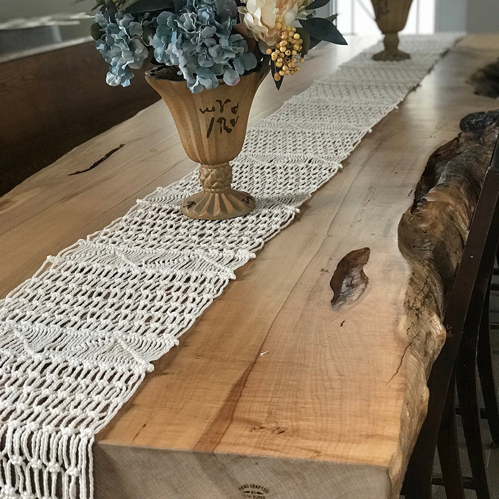 Eco Hand‑Woven Cotton Rope Tablecloths & Table Blankets