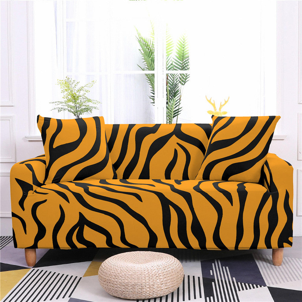 Leopard Stripe Pattern Modern Stretch Sofa Cover world linen