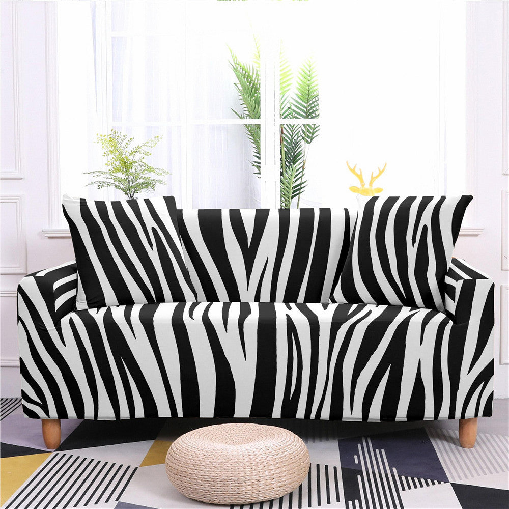 Leopard Stripe Pattern Modern Stretch Sofa Cover world linen