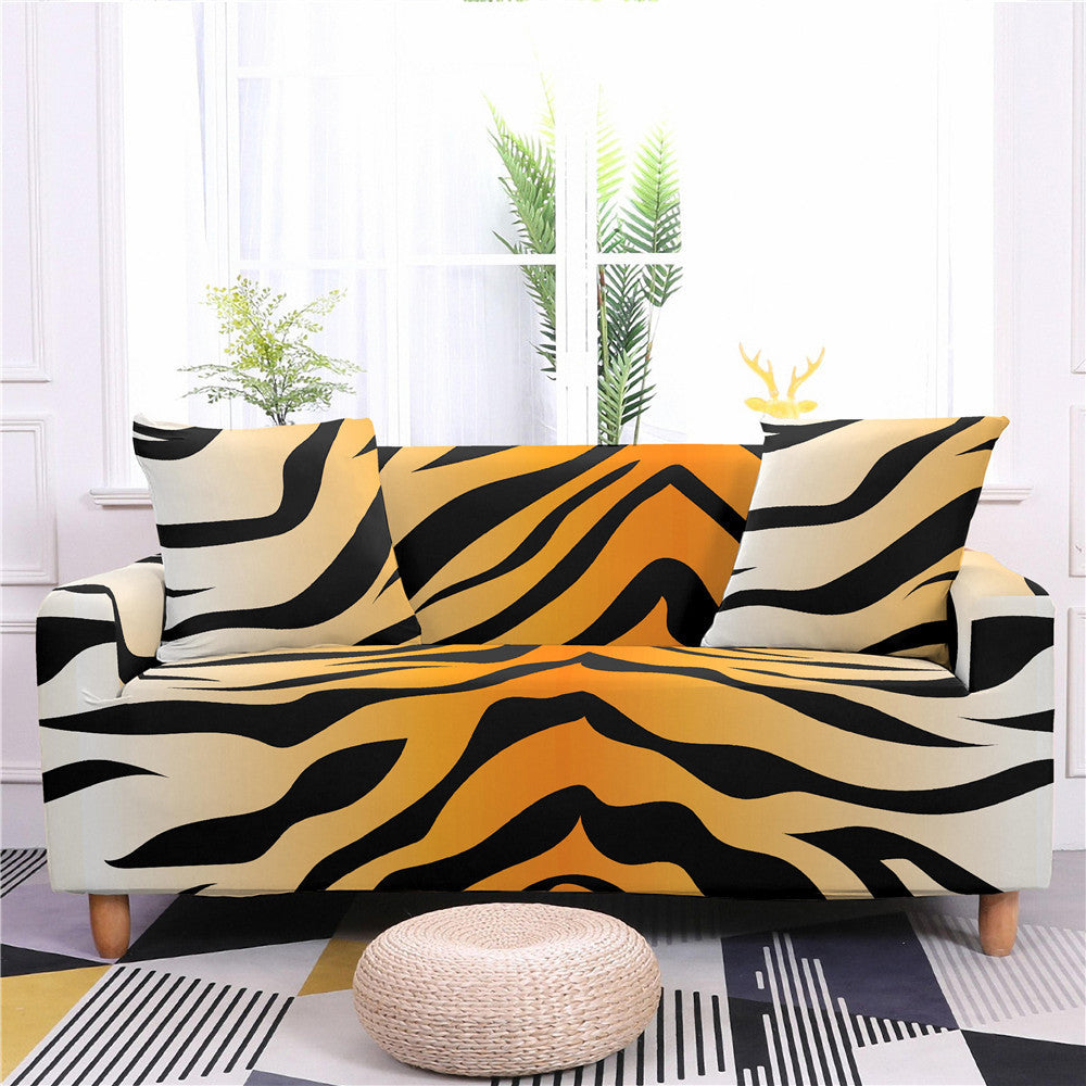 Leopard Stripe Pattern Modern Stretch Sofa Cover world linen