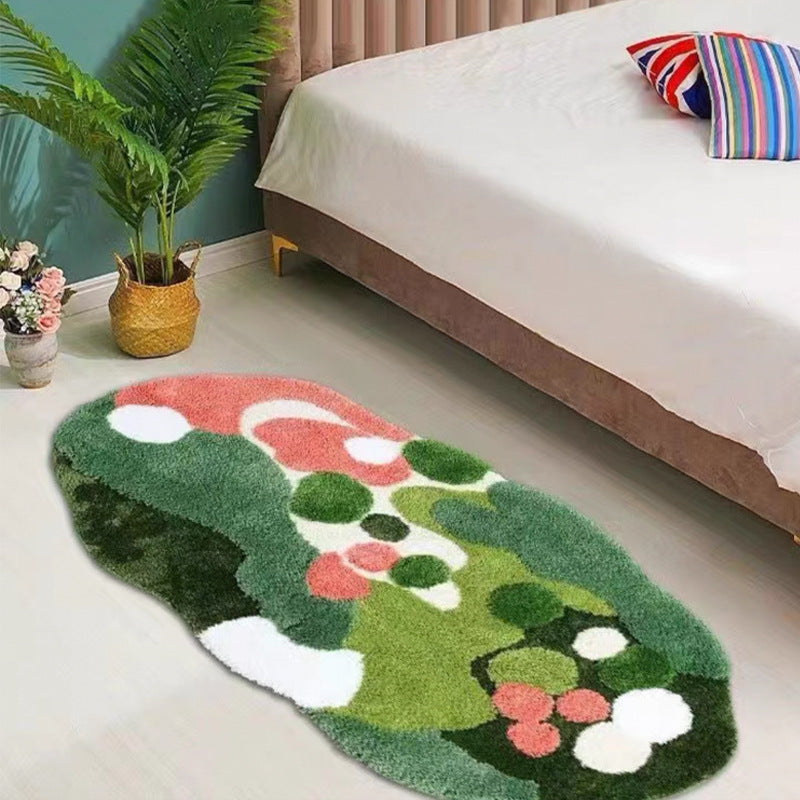 Light Luxury Flocking Carpet Moss Shaped Carpet world linen
