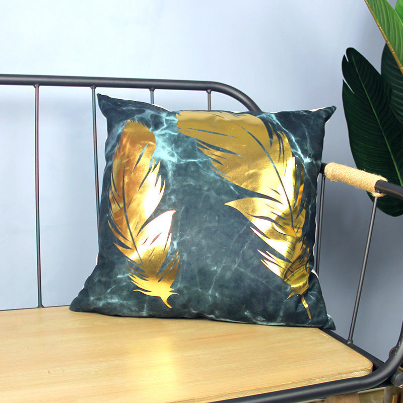 Marble Pattern Bronzing Pillowcase Cushion Cover world linen