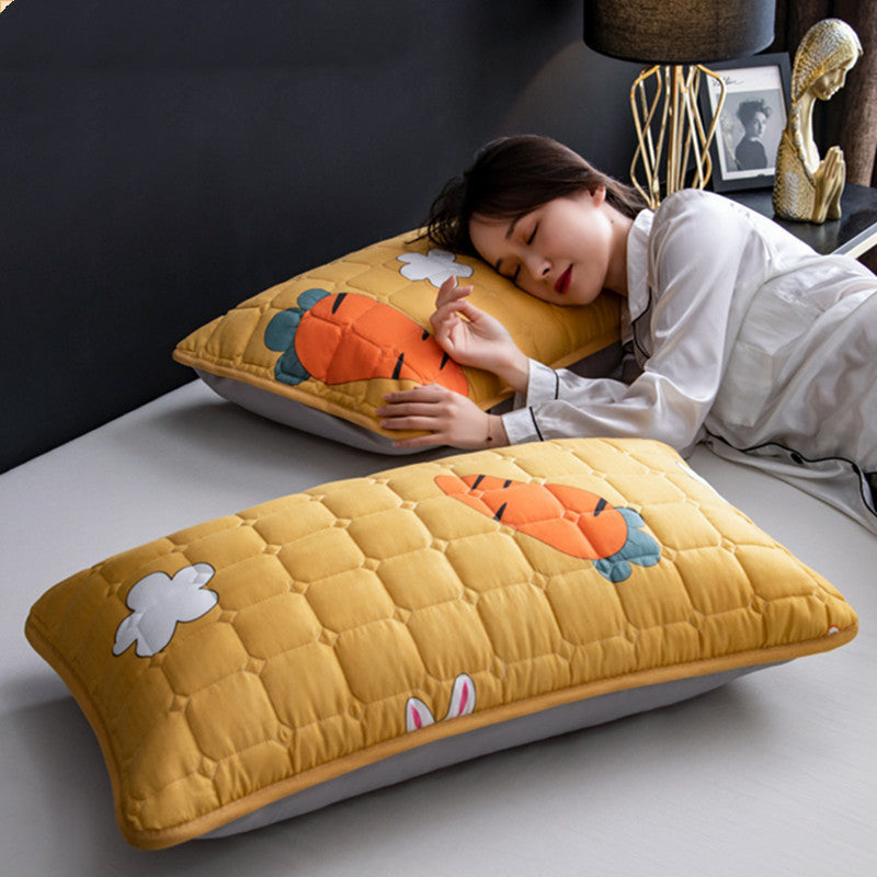 A Pair Of Quilted Oil Pillow Covers With Anti Slobber Head world linen