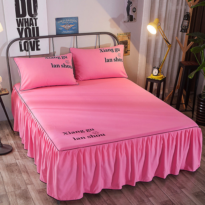 Beauty bed cover brushed bed skirt world linen