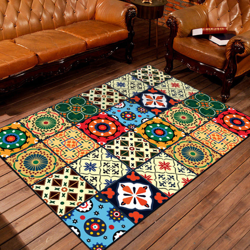 Plaid Carpet Rug 5x7 Vintage Tartan Area Rug ‑ Soft Cozy Floor Mat