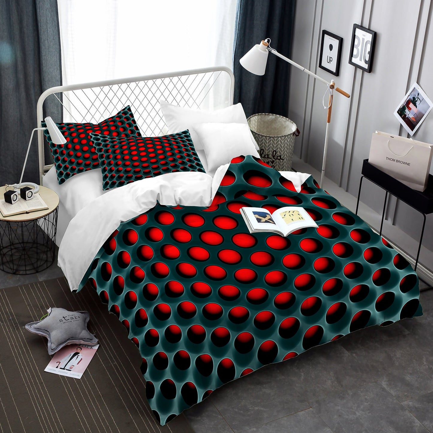 Home textile three-piece honeycomb duvet cover world linen