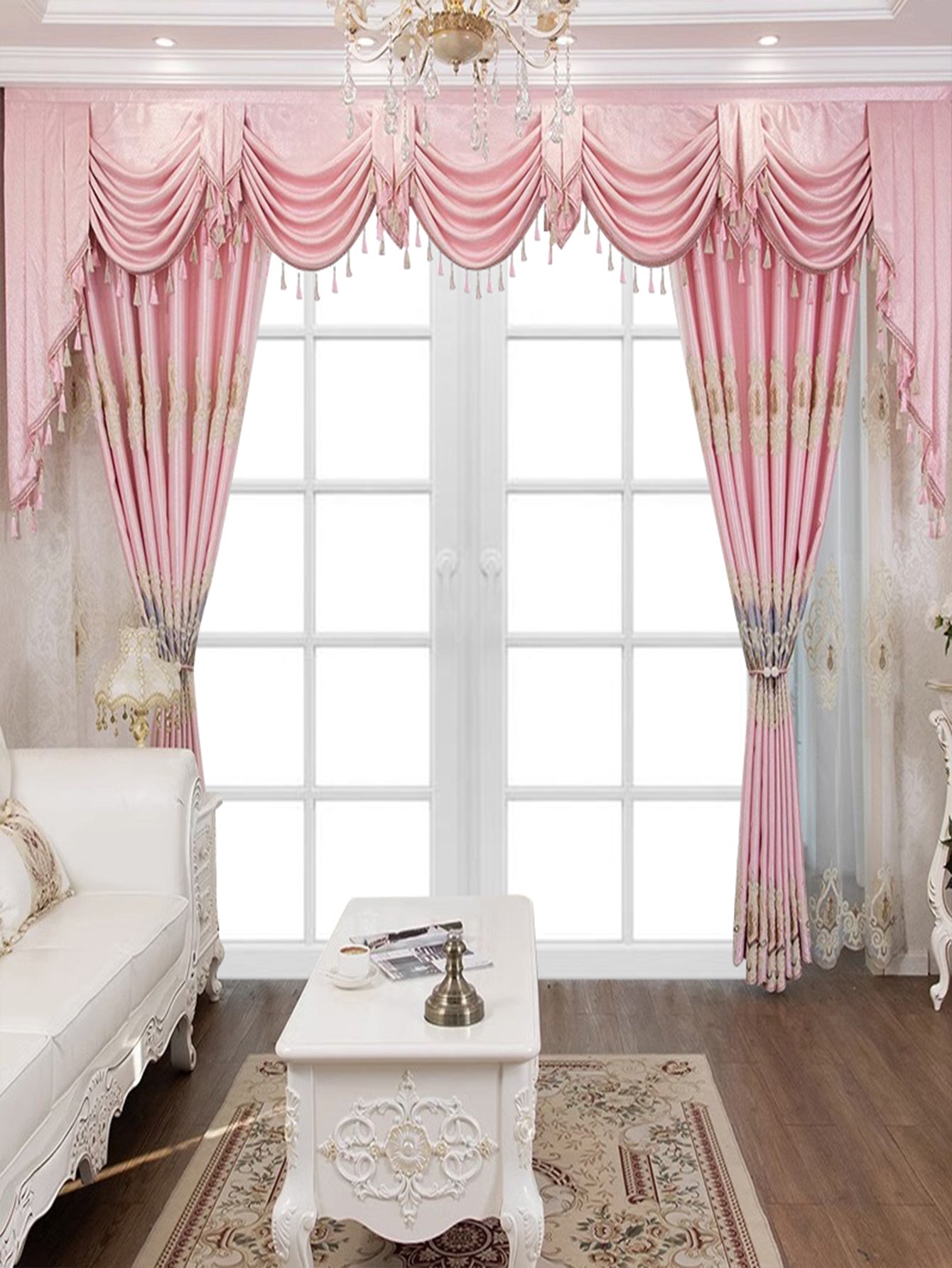 Luxury European Curtains – 2 Panels Embroidered for Bedroom