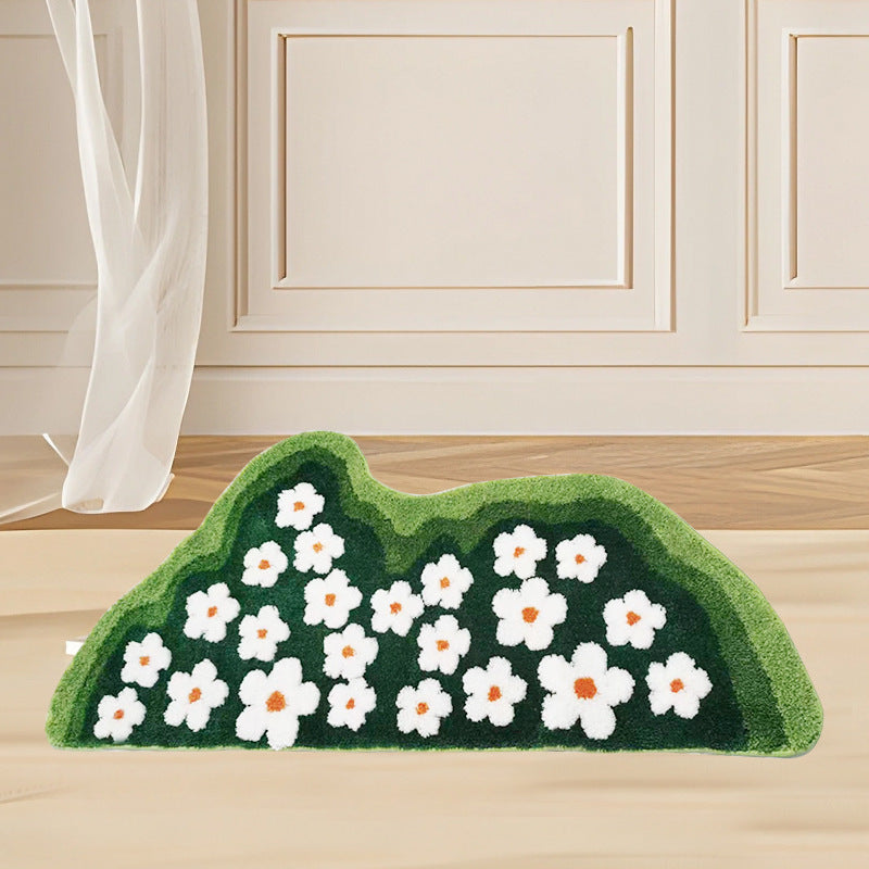 Light Luxury Flocking Carpet Moss Shaped Carpet world linen