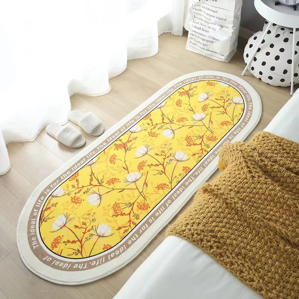 Living Room Flower Long Strip Bedroom Bedside Carpet world linen