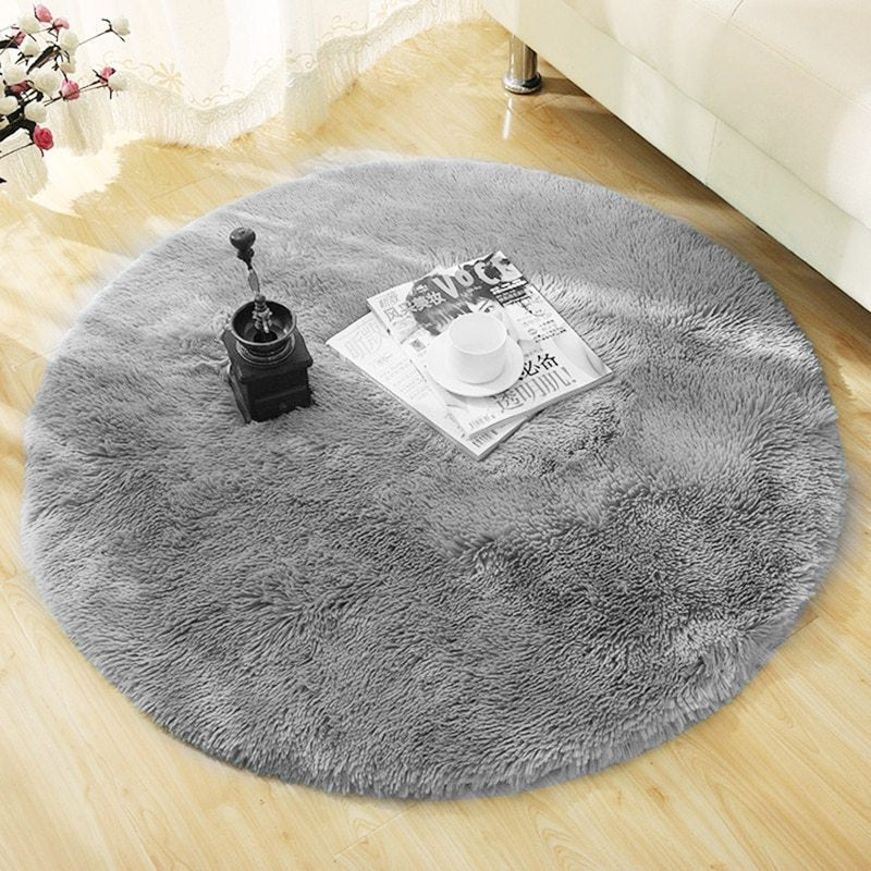 Fluffy Round Rugs: A Remarkable Living Room Makeover world linen