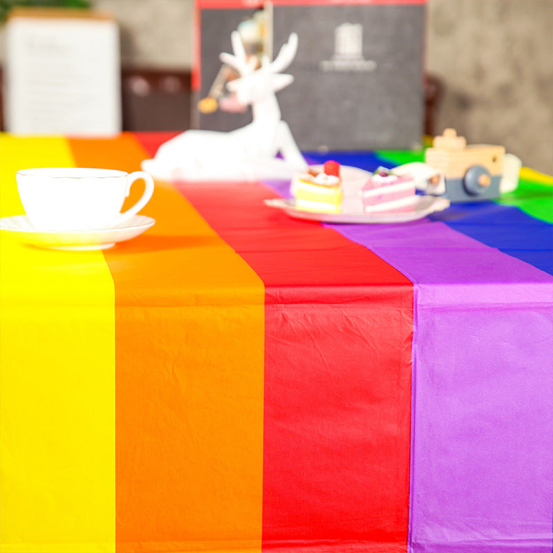 Printed Event Party Rainbow Tablecloth