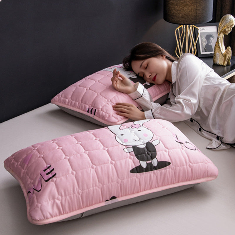 A Pair Of Quilted Oil Pillow Covers With Anti Slobber Head world linen