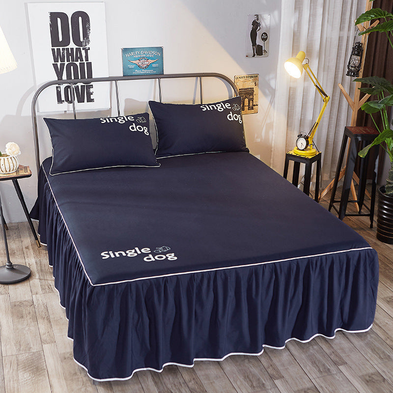 Beauty bed cover brushed bed skirt world linen