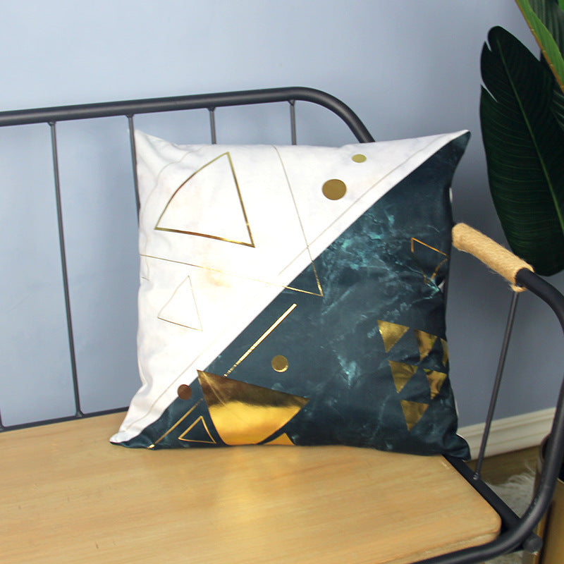 Marble Pattern Bronzing Pillowcase Cushion Cover world linen