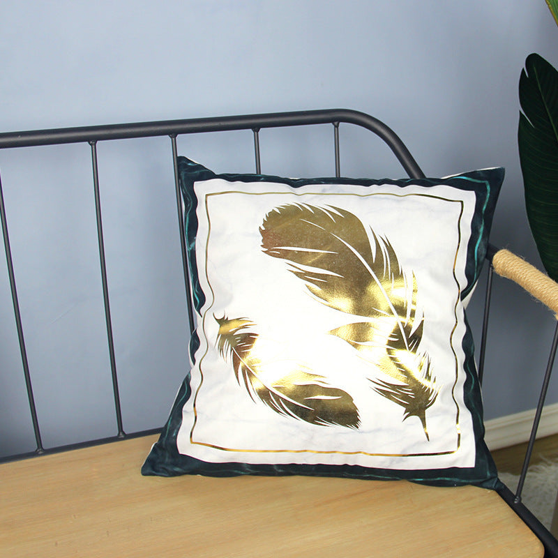 Marble Pattern Bronzing Pillowcase Cushion Cover world linen