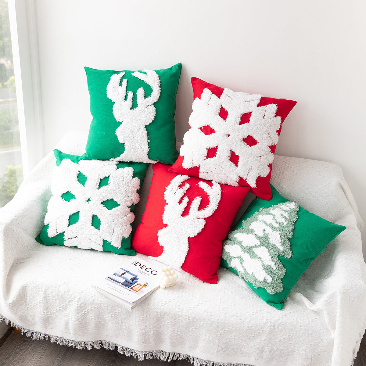 Home Christmas Atmosphere Decorative Pillow Covers world linen