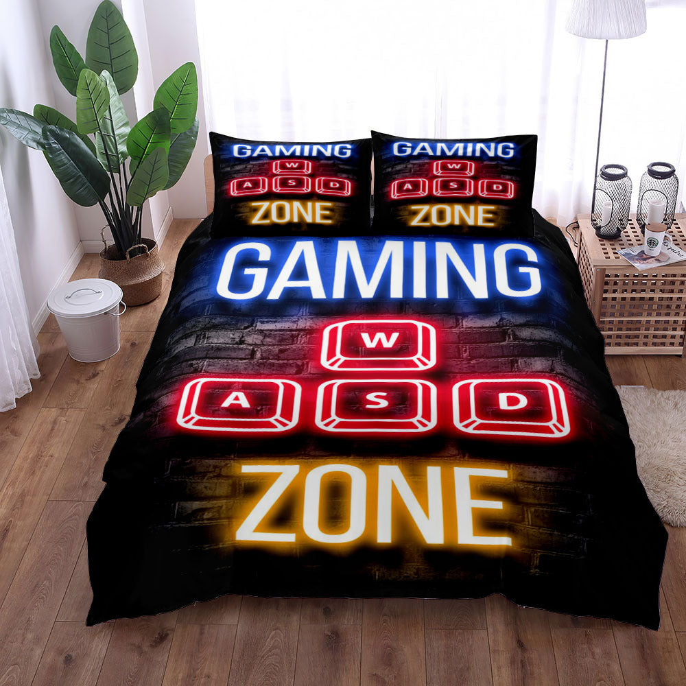 Gamepad Bed Printed Three-piece Set Bed Sheet world linen
