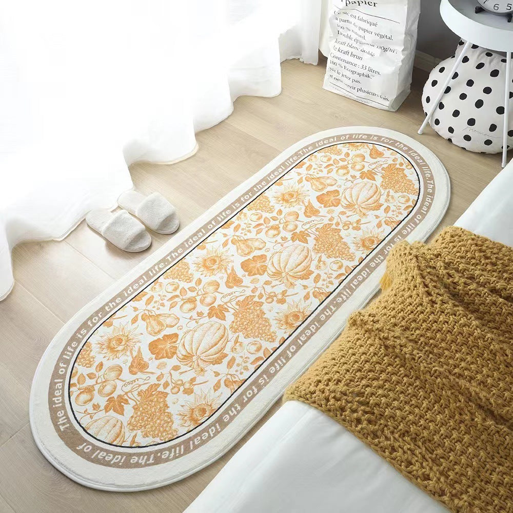 Living Room Flower Long Strip Bedroom Bedside Carpet world linen