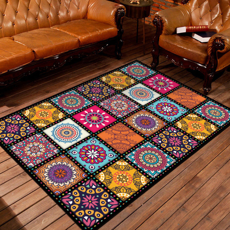 Plaid Carpet Rug 5x7 Vintage Tartan Area Rug ‑ Soft Cozy Floor Mat
