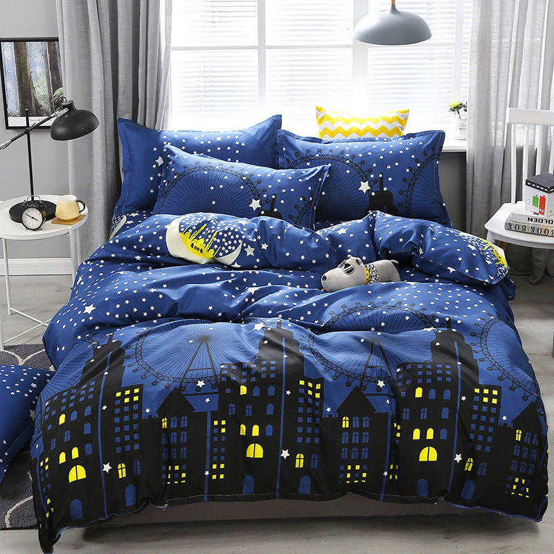 Bedding Four-piece Set Bed Sheet Quilt Cover world linen