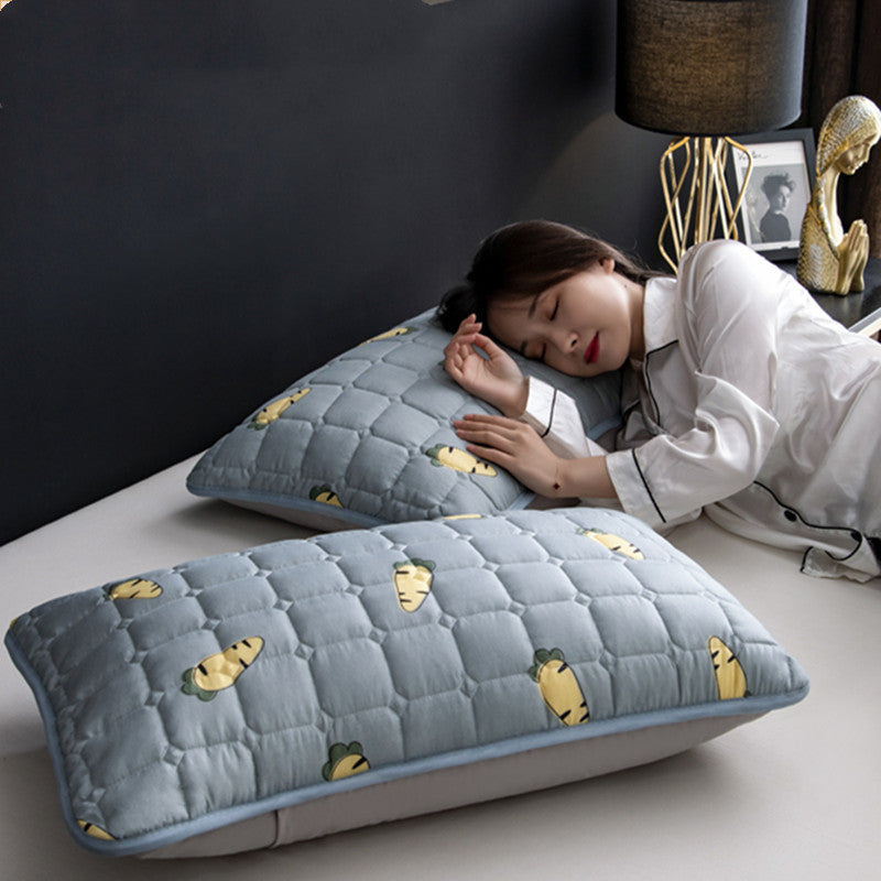 A Pair Of Quilted Oil Pillow Covers With Anti Slobber Head world linen