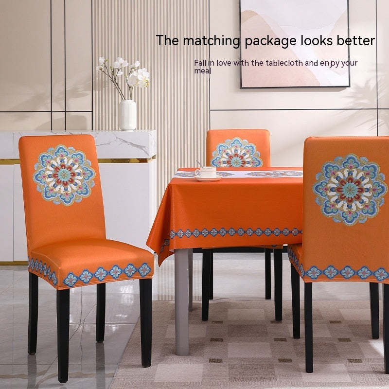 Embroidered Dining Chair Covers | Thick, Stylish & Elastic