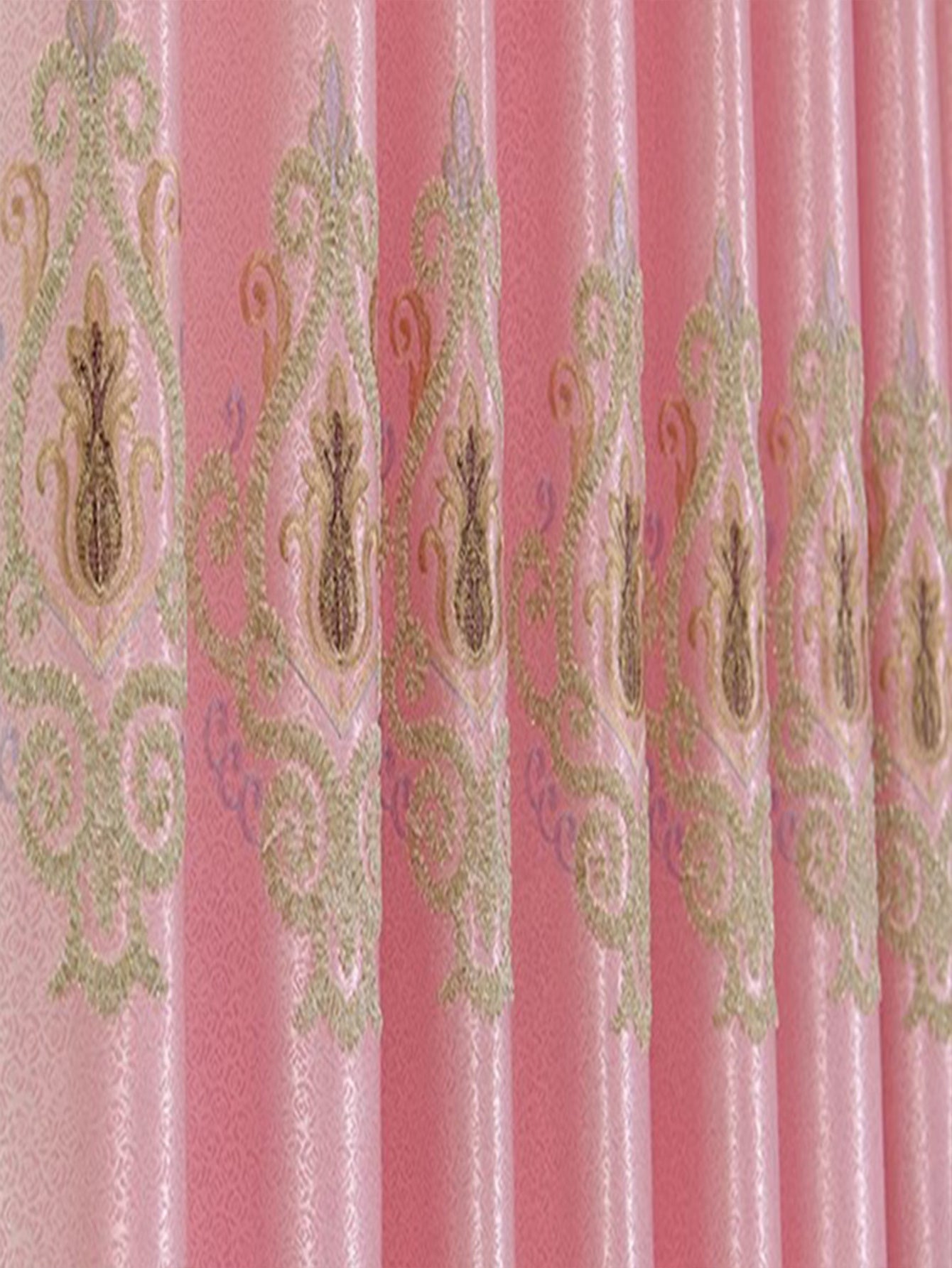 Luxury European Curtains – 2 Panels Embroidered for Bedroom
