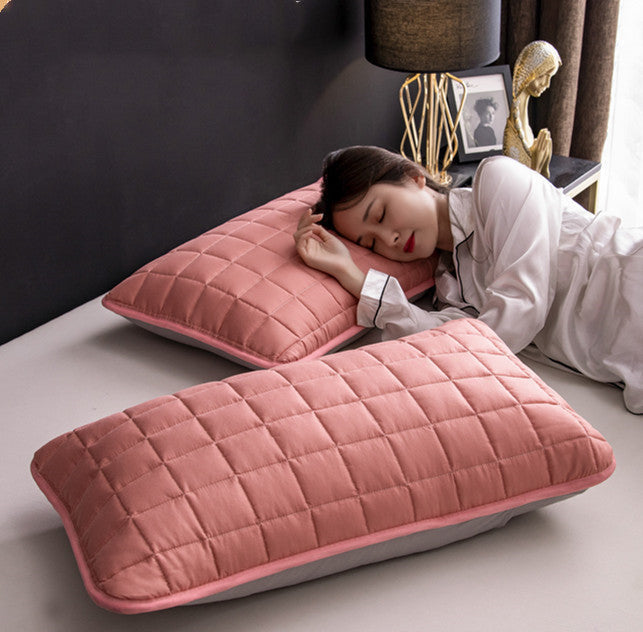 A Pair Of Quilted Oil Pillow Covers With Anti Slobber Head world linen