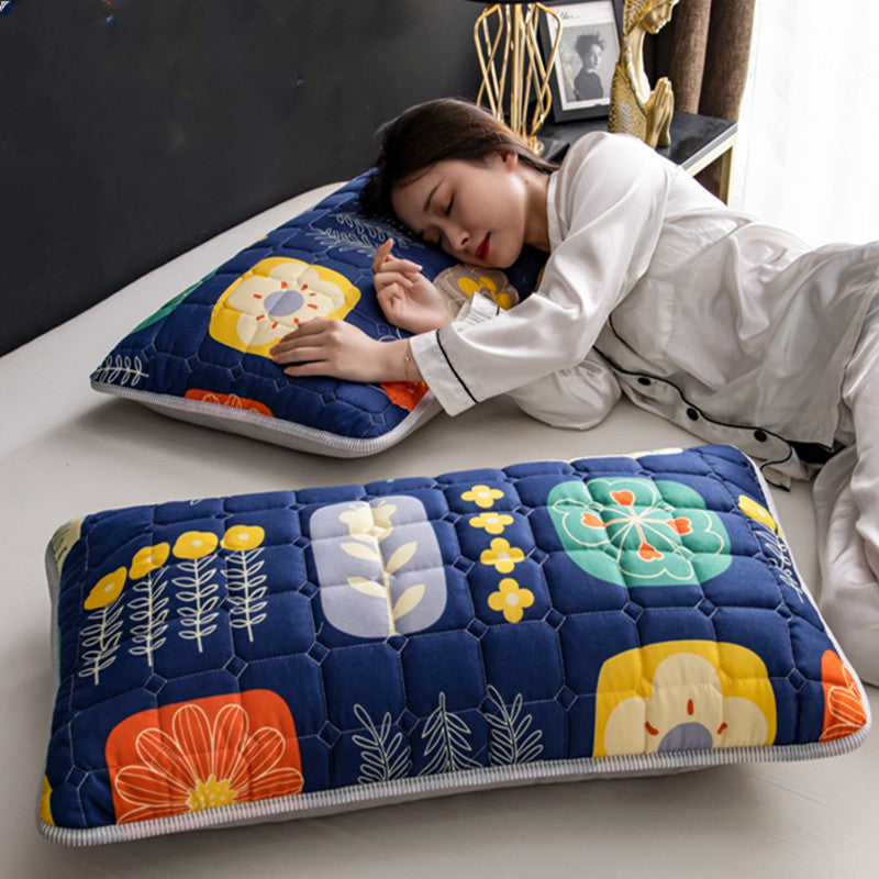 A Pair Of Quilted Oil Pillow Covers With Anti Slobber Head world linen