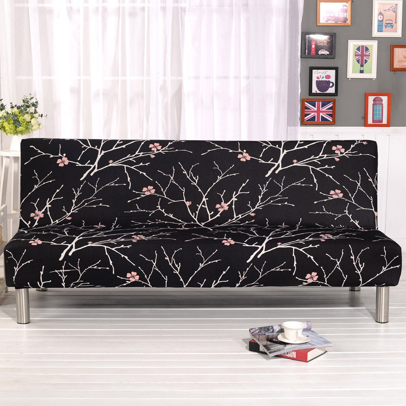 Armless Folding Sofa Bed Cover Simple Sofa Cover world linen