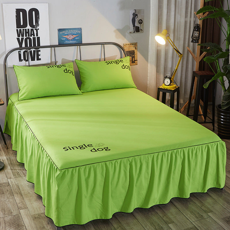 Beauty bed cover brushed bed skirt world linen