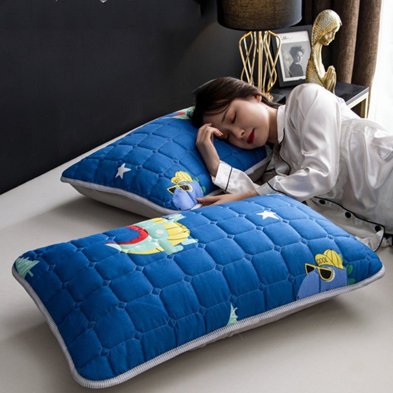 A Pair Of Quilted Oil Pillow Covers With Anti Slobber Head world linen