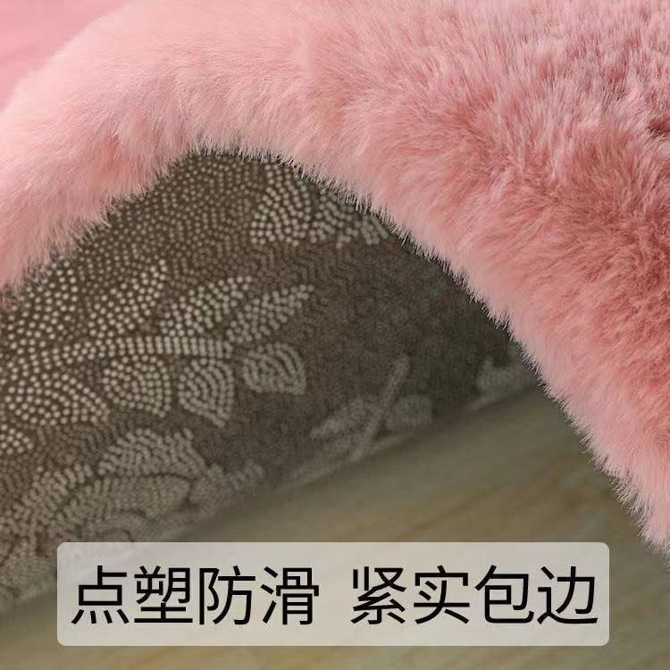 Rabbit Plush Carpet – Soft Fur Mat for Living Room & Bedroom