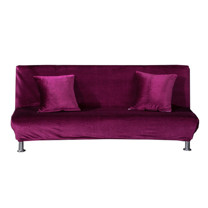 All-inclusive Silver Fox Velvet Armless Folding Sofa Bedspread